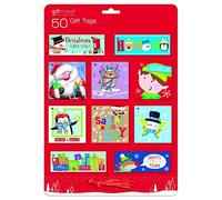 50 Novelty Christmas Gift Tags with String - Children's Christmas Gift Tags