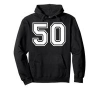 50 Number Fifty Team Sports Graphic Design Matching Varsity Pullover Hoodie