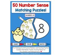 50 Number Sense Matching Puzzles! For Kindergarten & Preschool Numbers and Counting Practice Numbers 1-10: Includes Kids Number Puzzles Counting Games ... - Count Color Match! (Early Math)