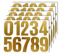 50 Numbers,4-inch 0-9 Large Self Adhesive Gold Number Stickers for Mailbox