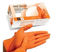 50 Orange Nitrile Disposable Gloves Medium Heavy duty, Diamond Grip Gloves, Latex-Free, Powder-Free, Non-slip, Extra Thick - Ideal For Mechanics, Workshop, and Automotive use.