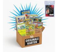 50 Original Pokémon Cards German - Guaranteed 5 Holo + 100 Ultra Pro Soft Sleeves - Card Set for Collectors & Children