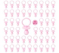 50 Pacifiers for Baby Shower Game Girl, 2.75’’ Plastic Pacifiers Baby Shower Game, Bulk Baby Shower Pacifiers for Gender Reveal Baby Shower Decoration DIY, Table Scatter, Baby Shower Favors (Pink)
