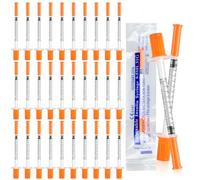 50 Pack 0.5ml Plastic Dispensing Measuring Tool, 31G 8mm 5/16'' Ultra Fine Lab Dispensers, Individually Wrapped, Multiple Uses Laboratory Accessories for PET Feeding Liquid Separation Lab Supplies