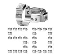 50 Pack 1/2" PEX Cinch Clamps, Stainless Steel Single Ear Hose Clamps (1/2", 50 Pack)