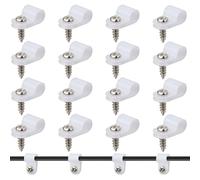 50 Pack 1/4 Inch Rope Light Clips Plastic Cable Clips Outdoor Wire Wall Clips White P-Style Mounting Clips with Screws, Cable Management Clips Organizer for Light, Wall, Electric Wires