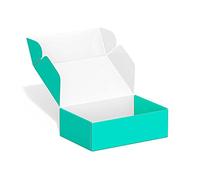 50 Pack 102x152x51 MM Small Recyclable Cardboard Shipping Boxes, Corrugated Cardboard Box, Shipping Boxes for Small Business, for Packaging - TONESPAC (4"x6"x2",Teal)