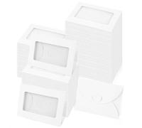 50 Pack 10x7cm Card Envelope with Heart Clasp Paper File Folder File Bag Invitation Envelopes Postcard Envelopes Gift Document Wallet Storage Pocket