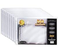 50 Pack 11x17 Inch Heavyweight Diamond Clear Sheet Protectors, Side Loading, Ledger Sheet Protectors, by Gold Seal, 3-Hole Punched