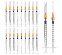 50 Pack 1Ml Syringe with Needle-25G 1 Inch Needle, Lab Supplies, Luer Lock Design, Individually Seal