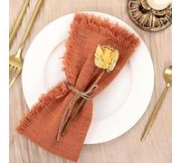 50 Pack 32x32cm Handmade Cotton Cloth Napkins 100% Cotton Gauze Napkins with Fringe for Dinners Parties Weddings Banquets