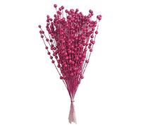 50 Pack 35cm Artificial Rose red Berry Stems for Christmas Tree Xmas Burgundy Picks Berry Holly Berries Branches Xmas Wreath Wedding Winter Home House Kitchen Party Decoration