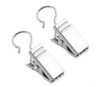 50 Pack 360 Degree Rotating Silver Curtain Clips For Indoor And Outdoor Use With Rust Resistant Stainless Steel Springs To Hang Lights Banners Flags And Photos On For Windows Gardens Or Rvs During