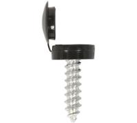50 Pack 4.2 X 19mm Black Numberplate Screw With Flip Cap - Plastic Enclosed Head