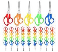 50 Pack 5 Inch Kids Safety Blunt Tip Scissors, Left and Right Hand Compatible, Comfort Grip for Classroom, Teacher, Student, Craft Paper Cutting