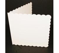 50 Pack - 5" x 5" Scalloped Card Blanks & Envelopes - White