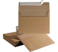 50 Pack 5 x 7 Envelopes Brown Self Seal for Wedding, Party Invitations, Greeting Cards, Announcements, Photos, 5.24 x 7.21 Inches (Brown)