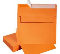 50 Pack 5 x 7 Envelopes Colored Self Seal for Wedding, Party Invitations, Greeting Cards, Announcements, Photos, 5.24 x 7.21 Inches (Dark Orange)