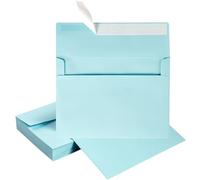 50 Pack 5 x 7 Envelopes Colored Self Seal for Wedding, Party Invitations, Greeting Cards, Announcements, Photos, 5.24 x 7.21 Inches (Light Blue)