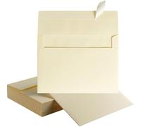 50 Pack 5 x 7 Envelopes Cream Self Seal for Wedding, Party Invitations, Greeting Cards, Announcements, Photos, 5.24 x 7.21 Inches (Cream)