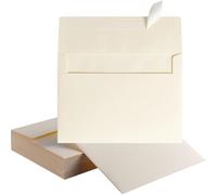 50 Pack 5 x 7 Envelopes Cream Self Seal for Wedding, Party Invitations, Greeting Cards, Announcements, Photos, 5.24 x 7.21 Inches (Cream)