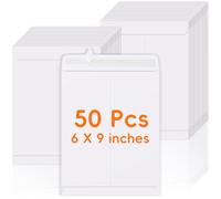 50 Pack 6x9 Envelopes Self Seal, White Catalog Mailing Envelopes | 6 x 9 Manilla Envelopes for Mailing, Organize, Storage, Home, Office Business
