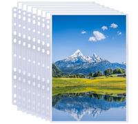 50 Pack 8x10 Photo Sleeves for 3 Ring Binder - Holds 100 Photos, Archival Safe, Acid-Free, Clear Plastic Page Protectors for Photo Albums, Postcards, Pictures