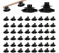 50 Pack Adjustable Decking Support Pedestals, 18-30mm Decking Risers for Composite & Timber Decking, Heavy Duty Foundation Supports for Joists, Shed Bases & Raised Flooring