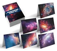 50-Pack All Occasion Greeting Cards Box Set, 4 x 6 inch, 50 Assorted Blank Note Cards & 50 Envelopes, 6 Cosmic Galaxy Designs, Blank Inside, by Better Office Products, 50 Pack