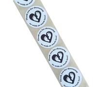 50-Pack Baby Shower Thank You Stickers - 38mm Round White Labels - Thank You for Showering Us with Love - Party Favor Stickers Favours