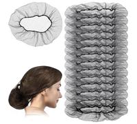 50 Pack Black Hair Nets Nylon Hair Nets for Food Service Workers Elastic Mesh Hair Net for Hair Bun Hairnets for Dancing Sleeping Invisible Hair Nets for Women Men