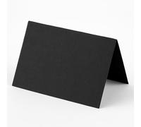50-Pack Black Place Cards - 450gsm Heavyweight Card - 90mm x 100mm (Folds to 100mm x 45mm) - Blank for Weddings, Events, Dinner Parties & Craft Projects