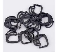 50-Pack Black Plastic Shade Net Hooks for Shade Sails, Fence Netting Clips & Garden Mesh Supports - 1.34 x 1.18 x 0.12 Inch, UV-Resistant, Reus