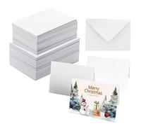 50 Pack Blank Watercolor Cards with Envelopes, 140lb Heavyweight 100% Cotton, 4 x 6 Inch Foldable for Painting or Card Making, Perfect for Christmas, Birthday