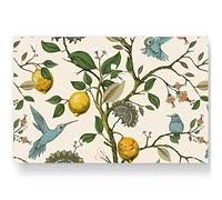 50 Pack Blue Bird Paper Place Mats Fresh Lemon Tree Disposable Placemat 11 x 17 Inch Vintage Decorative Paper Table Mats for Dinner Table Setting Wedding Birthday Party Supplies