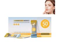 50 Pack/Box Mini Sun Cream Travel Size Sunscreen SPF 50+, Travel Sun Cream Bulk, Anti-Age Sunscreen For Face and Body, Waterproof & Long Lasting, Non-Greasy, Outdoor Ultra Light UV Protetion (1)
