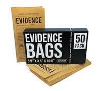 50 Pack Brown Paper Evidence Bags 10.6'' X 5.9'' X 3.5'' - Ideal for Evidence Collection, but also as Murder Mystery Party Favors, Police Party Favors or as Detective Party Supplies.
