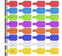 50 Pack Cable Labels Tags Write On, Reusable Velcro Cable Ties, Tie On Labels with String, 20 x 45mm Cable Markers for Office, Home, and Data Center Organization