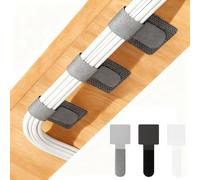 50-Pack Cable Management Under Desk, Self Adhesive Cable Tidy Clips Straps, Sticky-Back, Reusable Ties, White, Black, Gray, (3 * 9 CM/1.1 * 3.5 Inch), 50% Polyester 50% Nylon