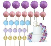 50 Pack Cake Toppers Set Round Designs Holiday Cake Decors Party Supplies Birthday Cakes Decorations For Festival Cake