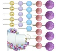 50 Pack Cake Toppers Set Round Designs Holiday Cake Decors Party Supplies Birthday Cakes Decorations For Festival Toppers