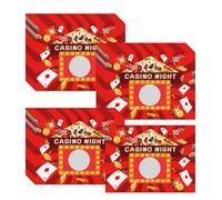 50 Pack Casino Theme Party Decorations Scratch Off Cards Casino Games Card with Silver Scratch Stickers - 3 x 4 Inch Casino Night Party Gambling Scratch Off Game Cards for Party Favors, Business