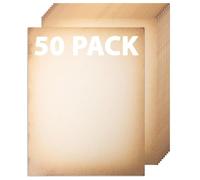 50 Pack Classic Aged Paper | Vintage Stationary Paper | Use for Creating Timeless Writing, Drawing, Sketches, Painting Projects | Ink Jet and Laser Printer Friendly | 8.5 x 11 Inches 50 Sheets