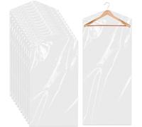 50 Pack Clear Dress Covers 39 Inch Clear Garment Bags for Hanging Clothes Plastic Suit Bags Dry Cleaning Bags Hanging Dust-proof Garment Bags for Coat Gowns Dresses