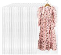 50 Pack Clear Plastic Garment Bags, 60x150 cm Dry Cleaner Bags Clear, Dust-proof Plastic Garment Bag for Hanging Clothes, Home Storage, Travel, Moving