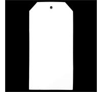 50 Pack - CleverDelights Large White Plastic Tags - 6.25" x 3.125" - Tear-Proof and Waterproof - Inventory Asset Identification Price Tags
