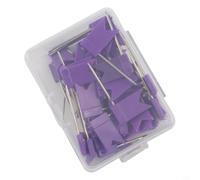 50 Pack Colorful Flag Tacks, Plastic Push Pins for Board, Map Marking, Office School Organization, Multi-Color Paper Fixing Pins(purple)