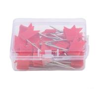 50 Pack Colorful Flag Tacks, Plastic Push Pins for Board, Map Marking, Office School Organization, Multi-Color Paper Fixing Pins(Red)