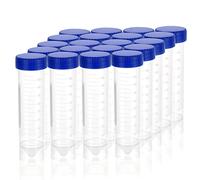 50 Pack Conical Centrifuge Tubes, 50mL Plastic Test Tubes with Screw Caps, Polypropylene Container with Graduated and Write-on Spot