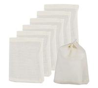 50 Pack Cotton Muslin Drawstring Bags,10 * 8cm 100% Cotton Reusable Mesh Bags Tea Coffee Filter Spices Storage